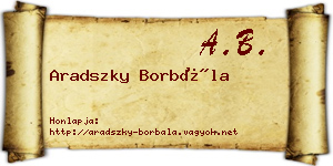 Aradszky Borbála névjegykártya