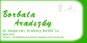 borbala aradszky business card